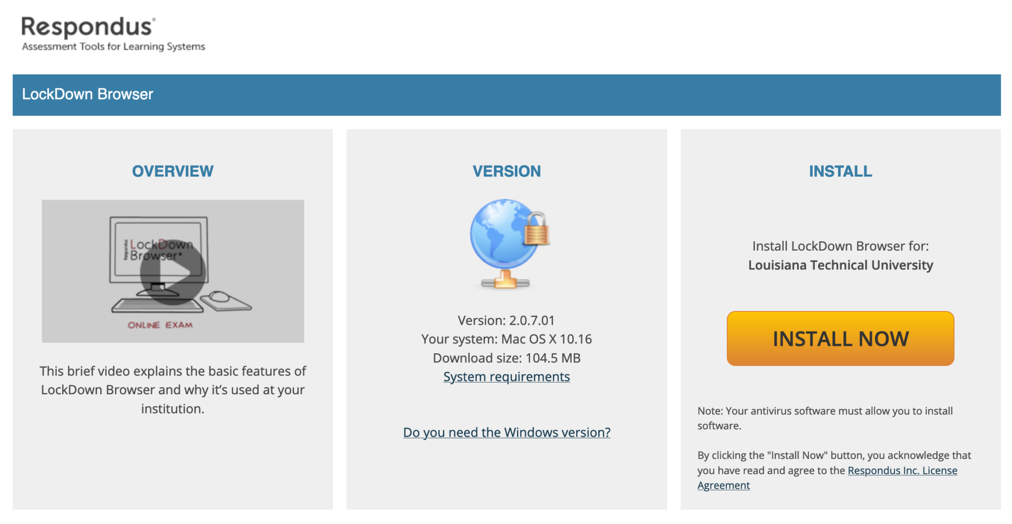 How to Install and Use Respondus Lockdown Browser