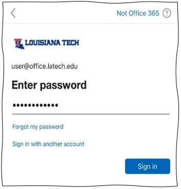 Enter password screen