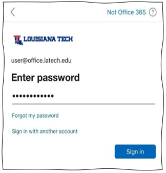 Enter password screen