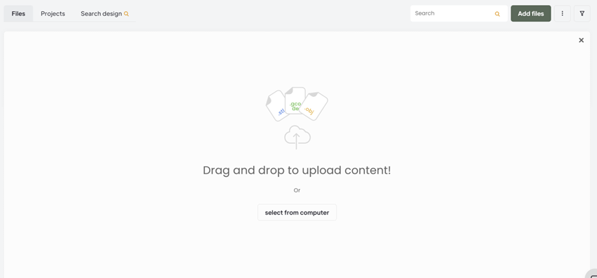 Drag and drop to upload content